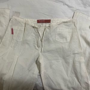 vintage x-cape white linen trousers flared